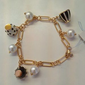 Kate Spade New Teacup and Pearl Charm Bracelet